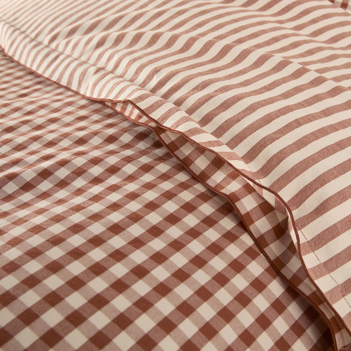 Cottage Caramel Seersucker Cotton Duvet Cover – image 4