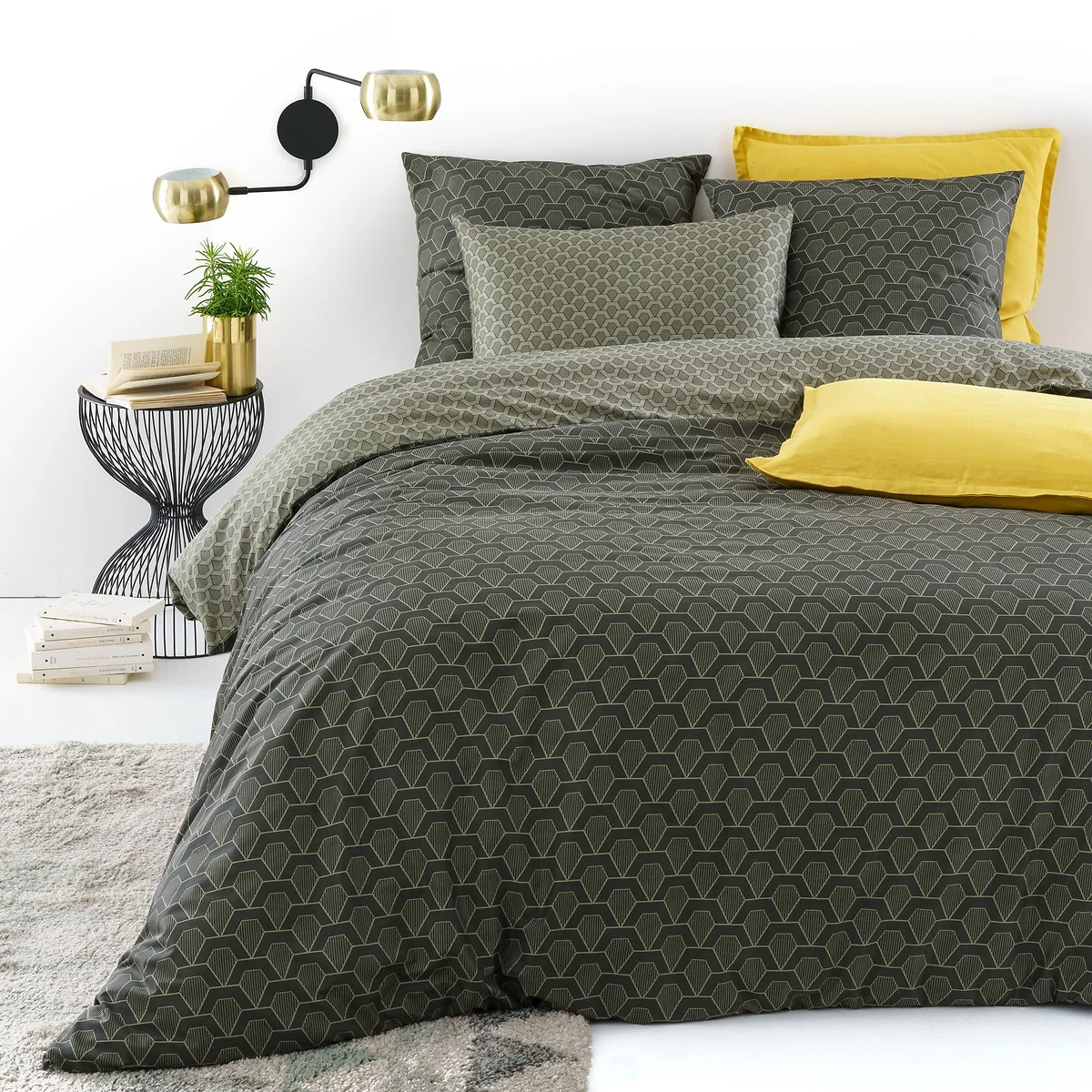 Jacob Geometric 100% Cotton Satin 200 Thread Count Duvet Cover – image 1