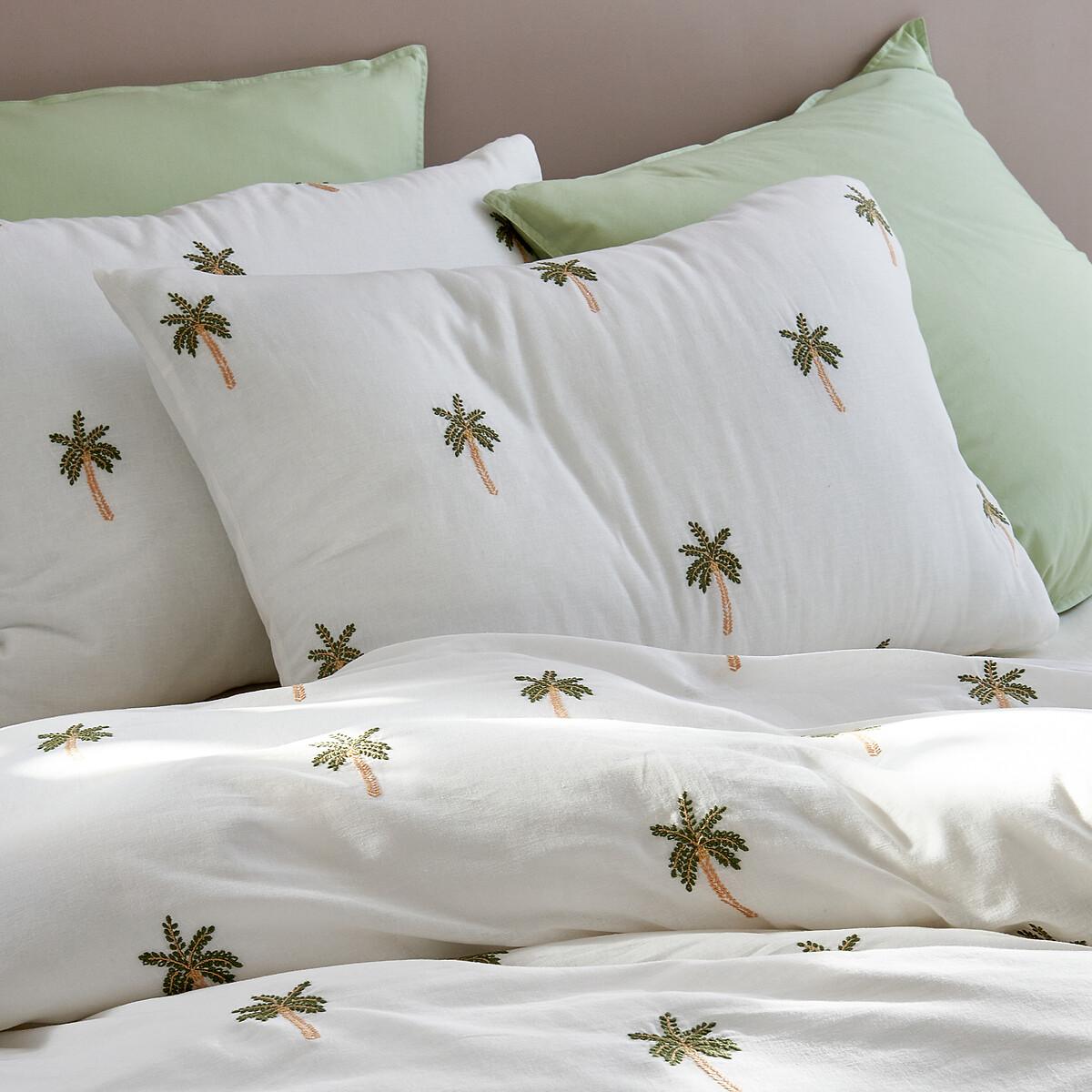 Ravenel Embroidered Palm Cotton & Washed Linen Duvet Cover – image 2