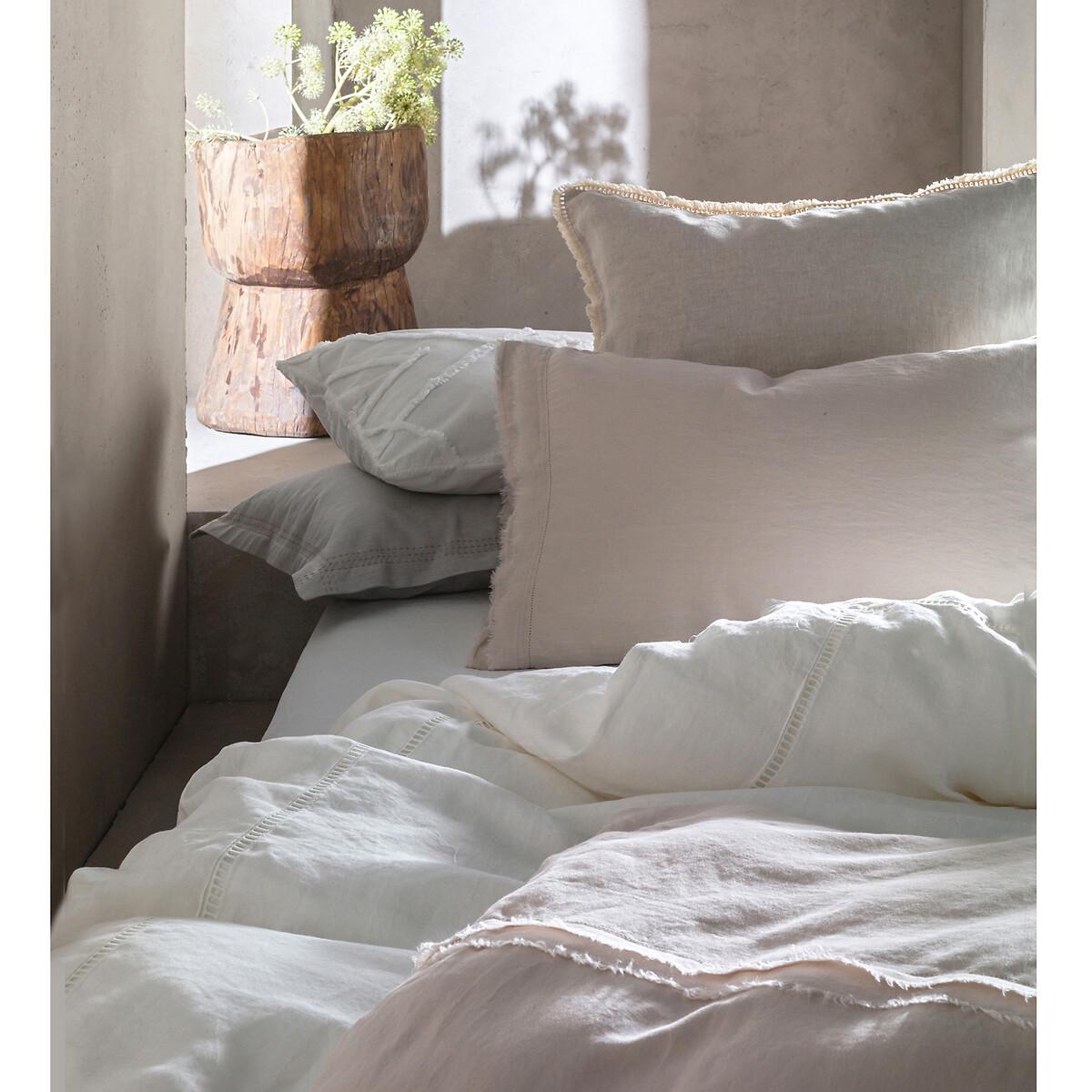 Franja Fringed Washed Linen Blend Duvet Cover – image 4