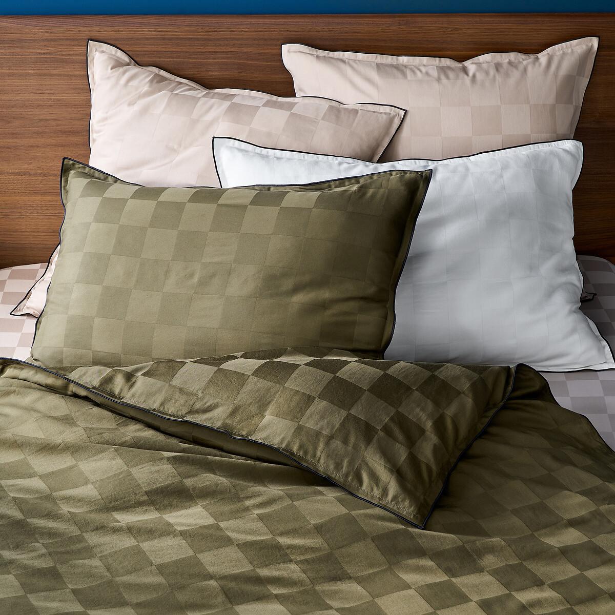 Victor Checkerboard 100% Washed Cotton Satin 300 Thread Count Duvet Cover – image 5