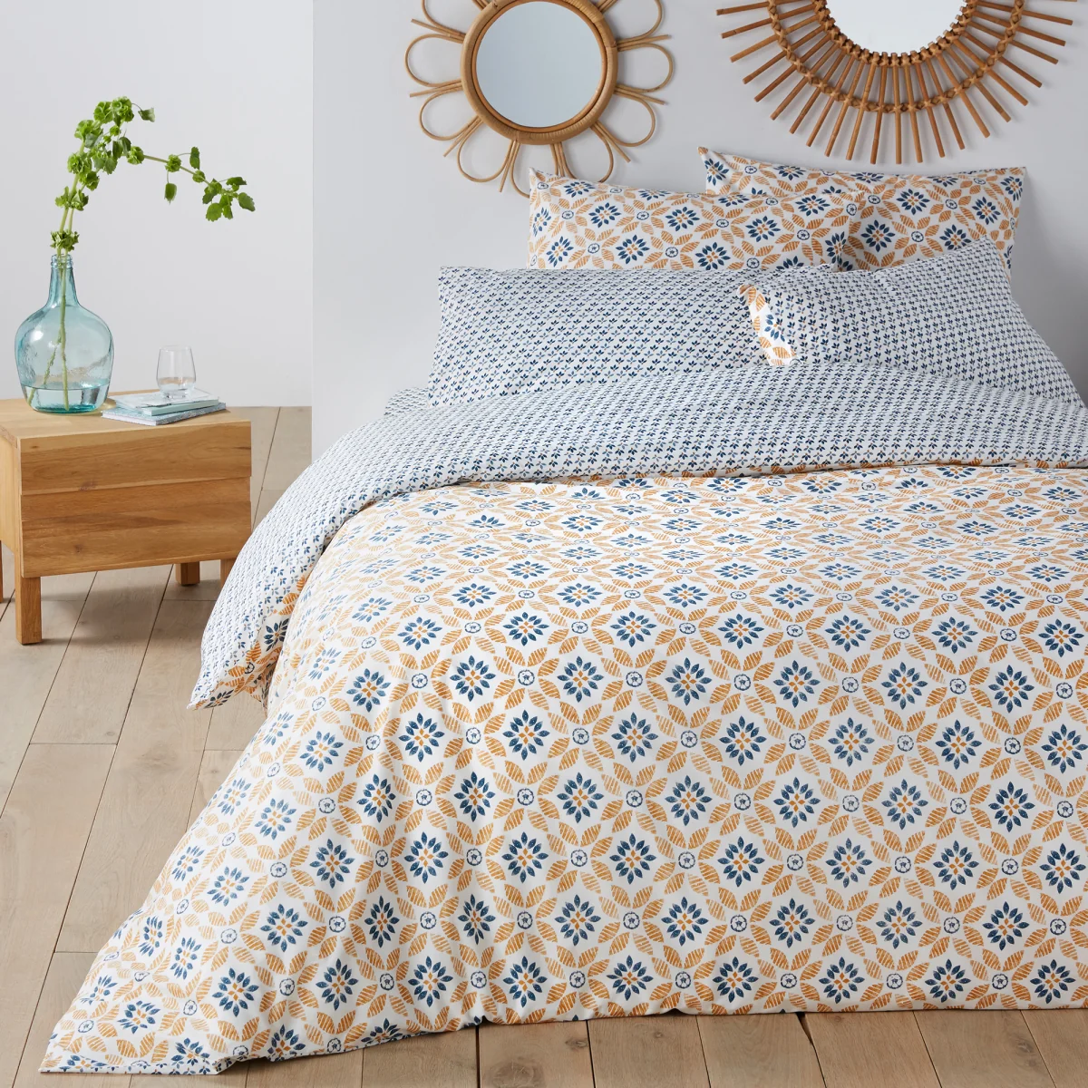 Soleme Graphic 100% Cotton Percale 200 Thread Count Duvet Cover – image 1