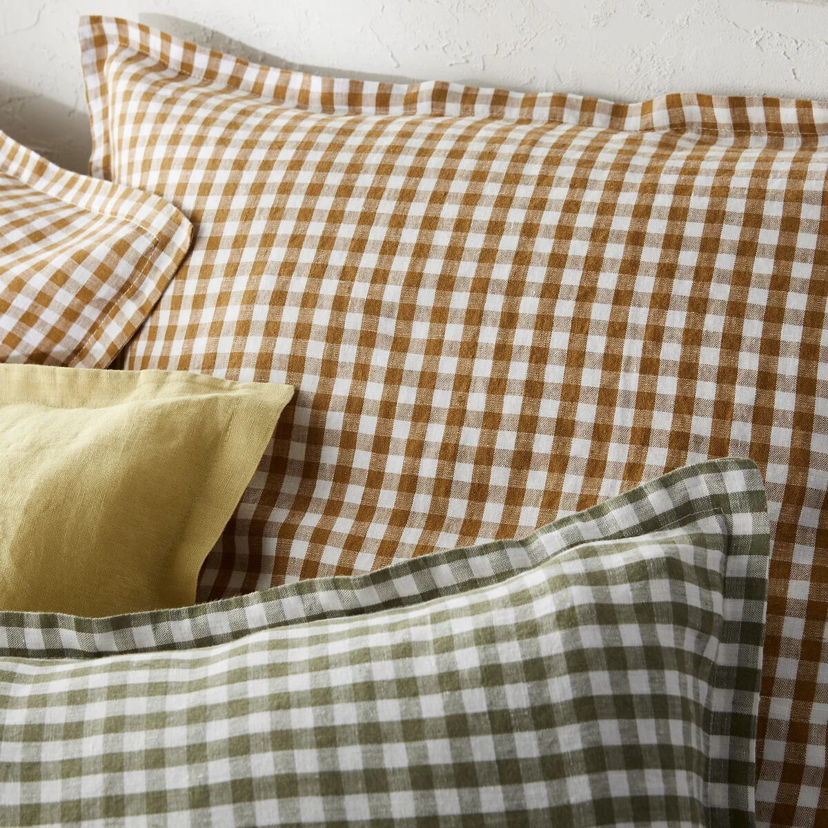 Acélie Bronze Gingham 100% Washed Linen Duvet Cover – image 3