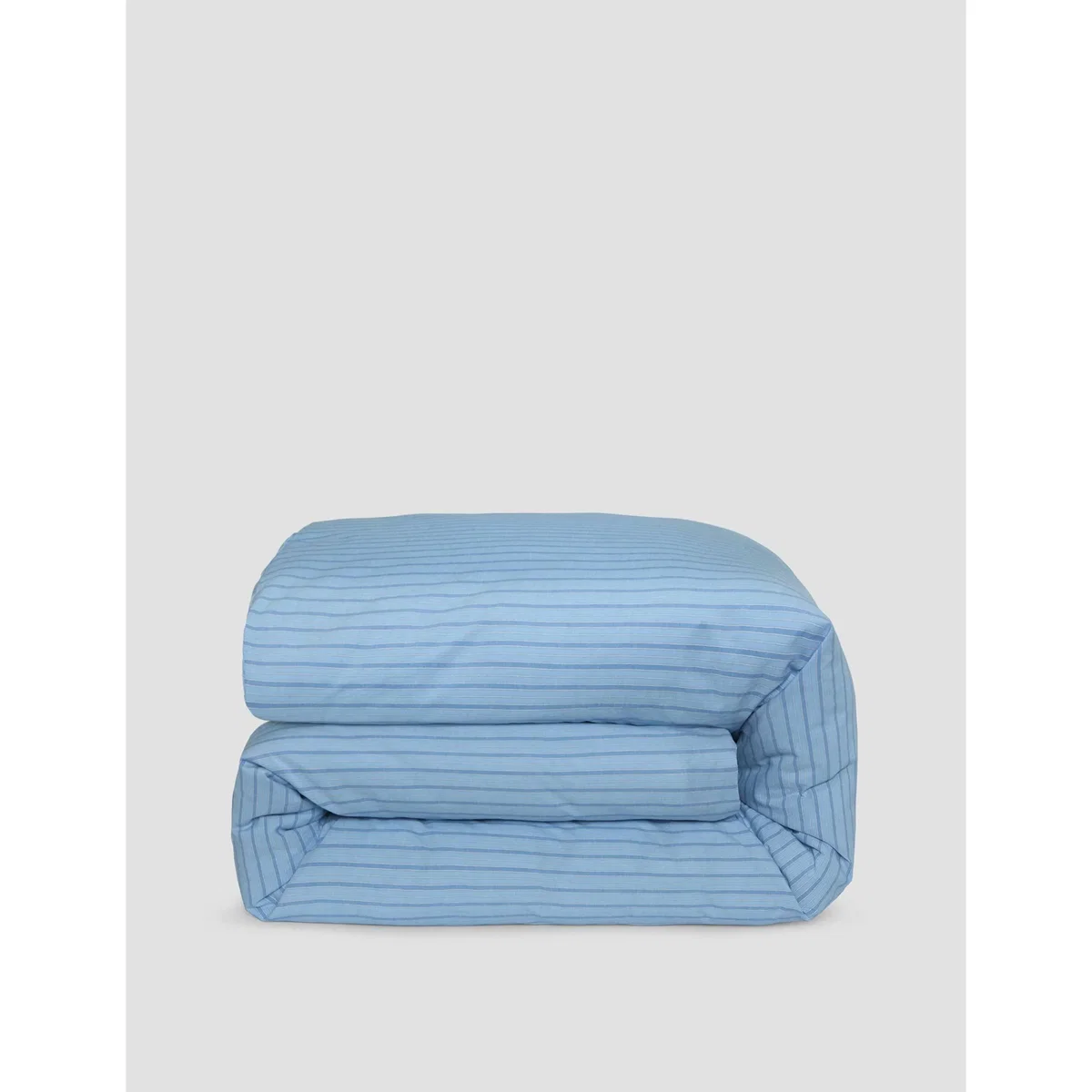 Piglet In Bed Washed Cotton Striped Duvet Cover Blue Mix – image 3