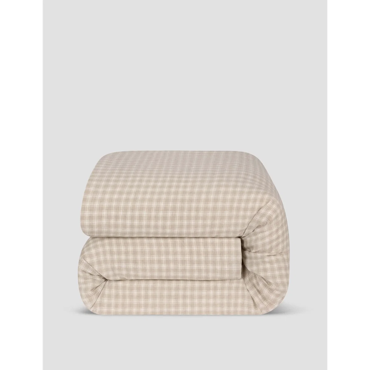 Piglet In Bed Pure Linen Gingham Duvet Cover Taupe – image 3