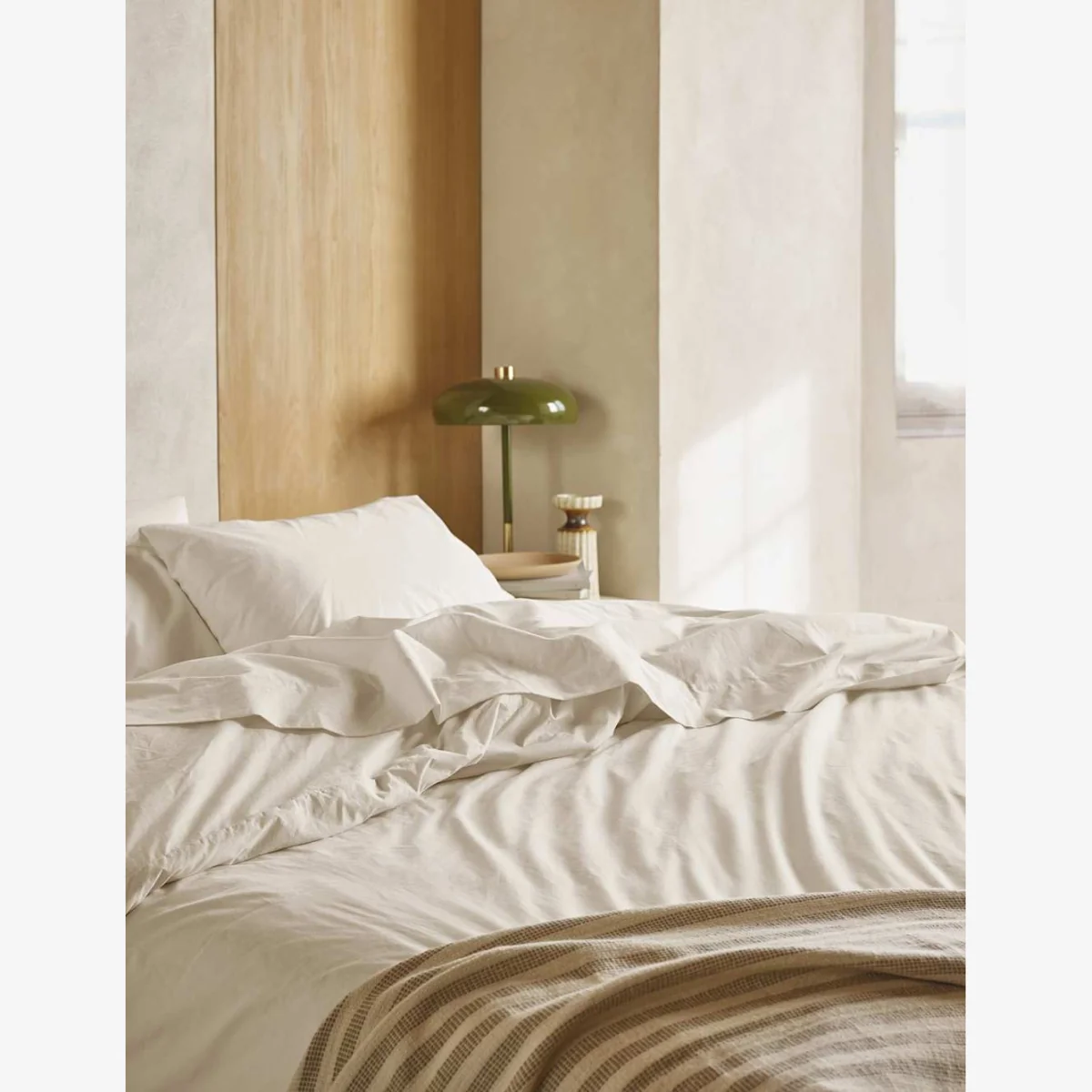 Piglet In Bed Washed Cotton Percale Duvet Cover Cream – image 1