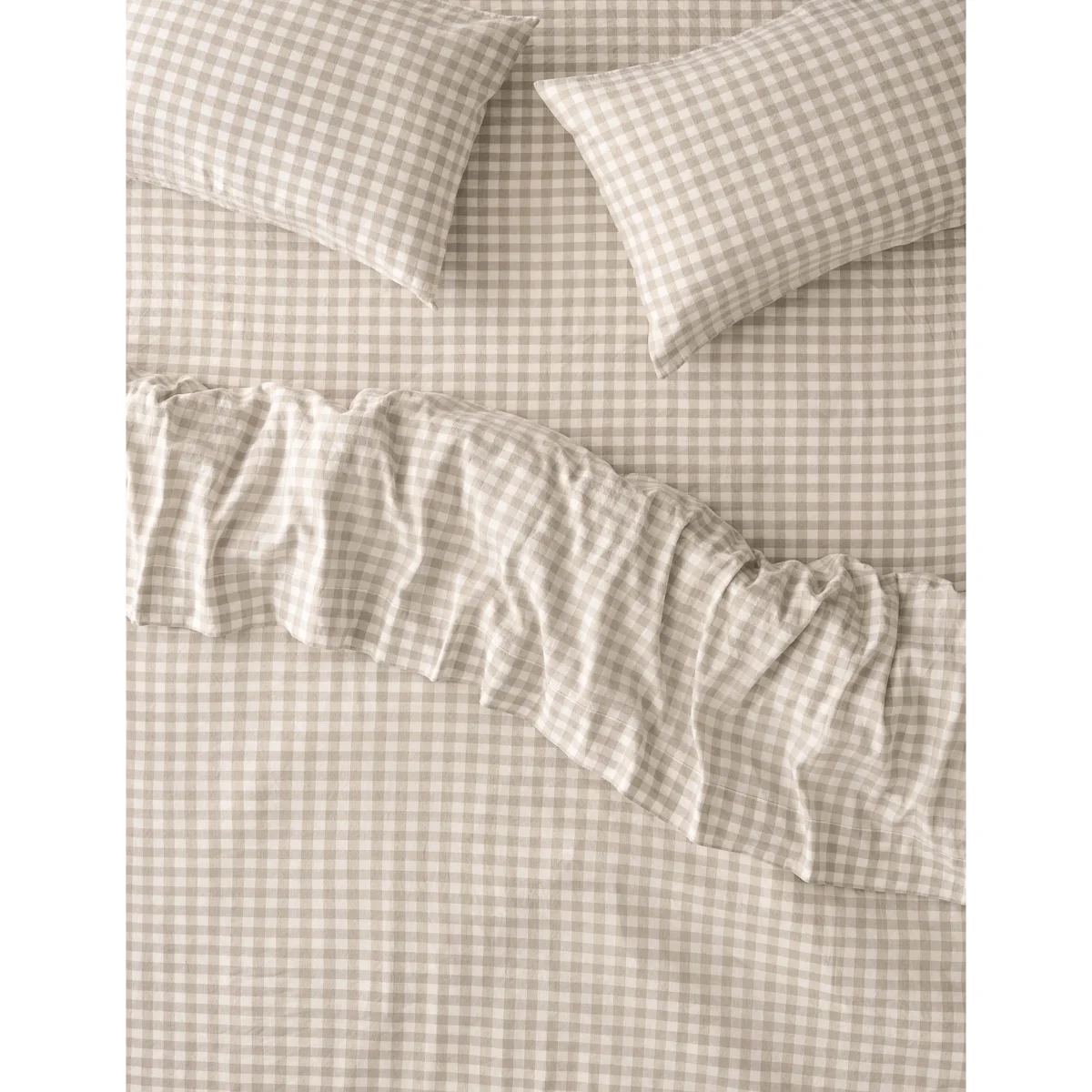 Piglet In Bed Pembroke Linen Rich Gingham Duvet Cover Red Mix – image 3
