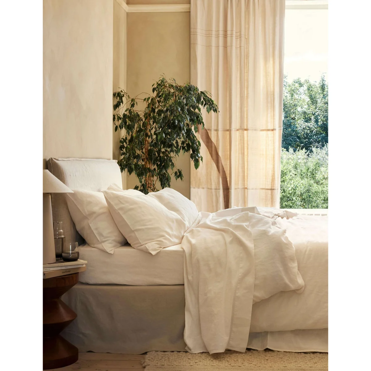 Piglet In Bed Pure Linen Rose Duvet Cover Oatmeal – image 2