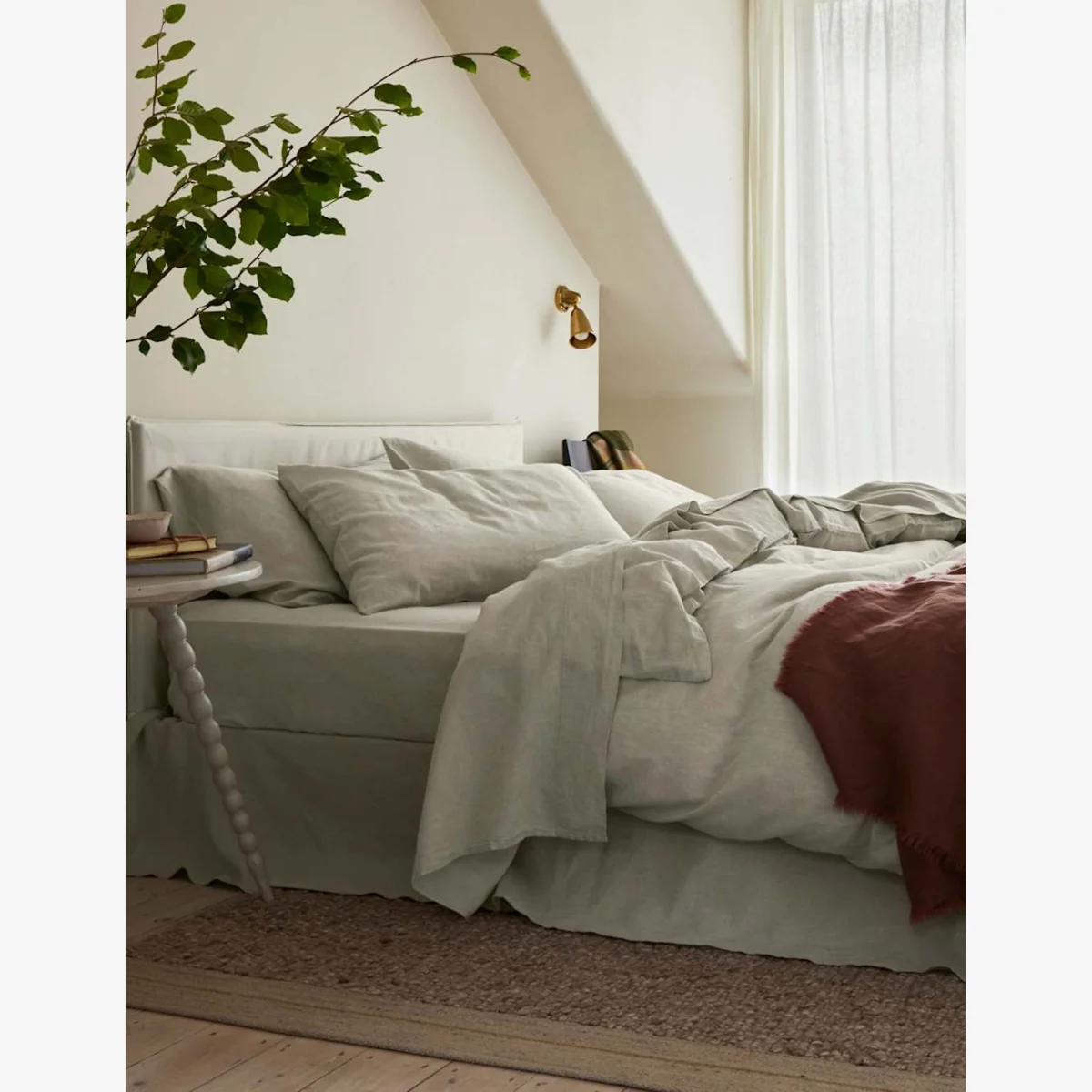Piglet In Bed Pure Linen Rose Duvet Cover Oatmeal – image 1