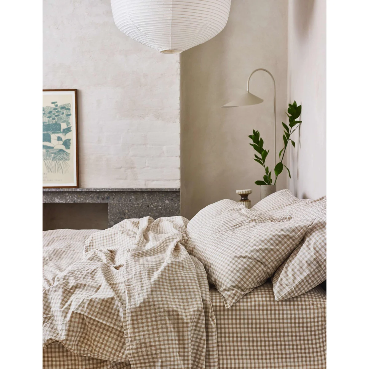 Piglet In Bed Washed Cotton Gingham Duvet Cover Pink Mix – image 2