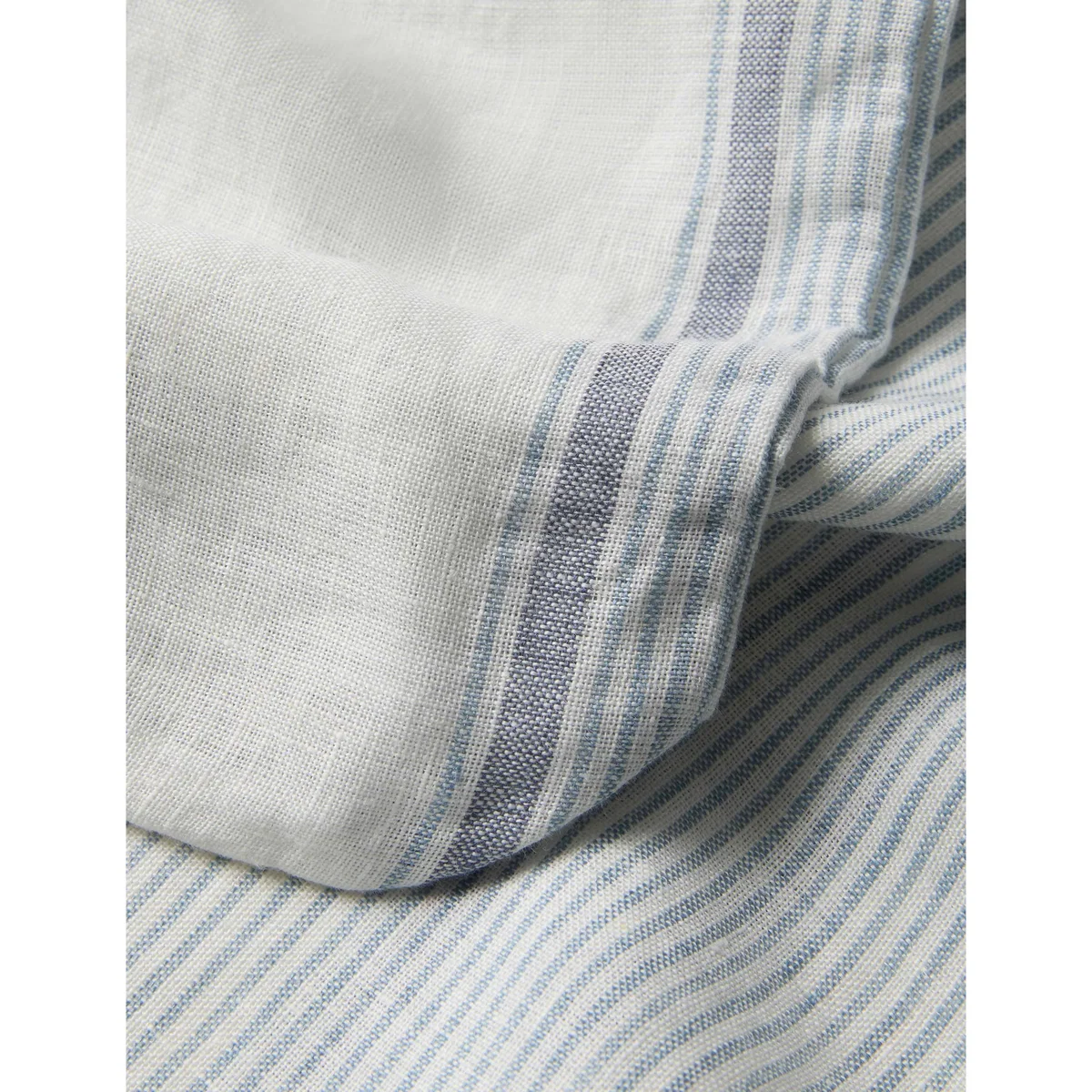 Piglet In Bed Pure Linen Farmhouse Stripe Duvet Cover Blue Mix – image 2