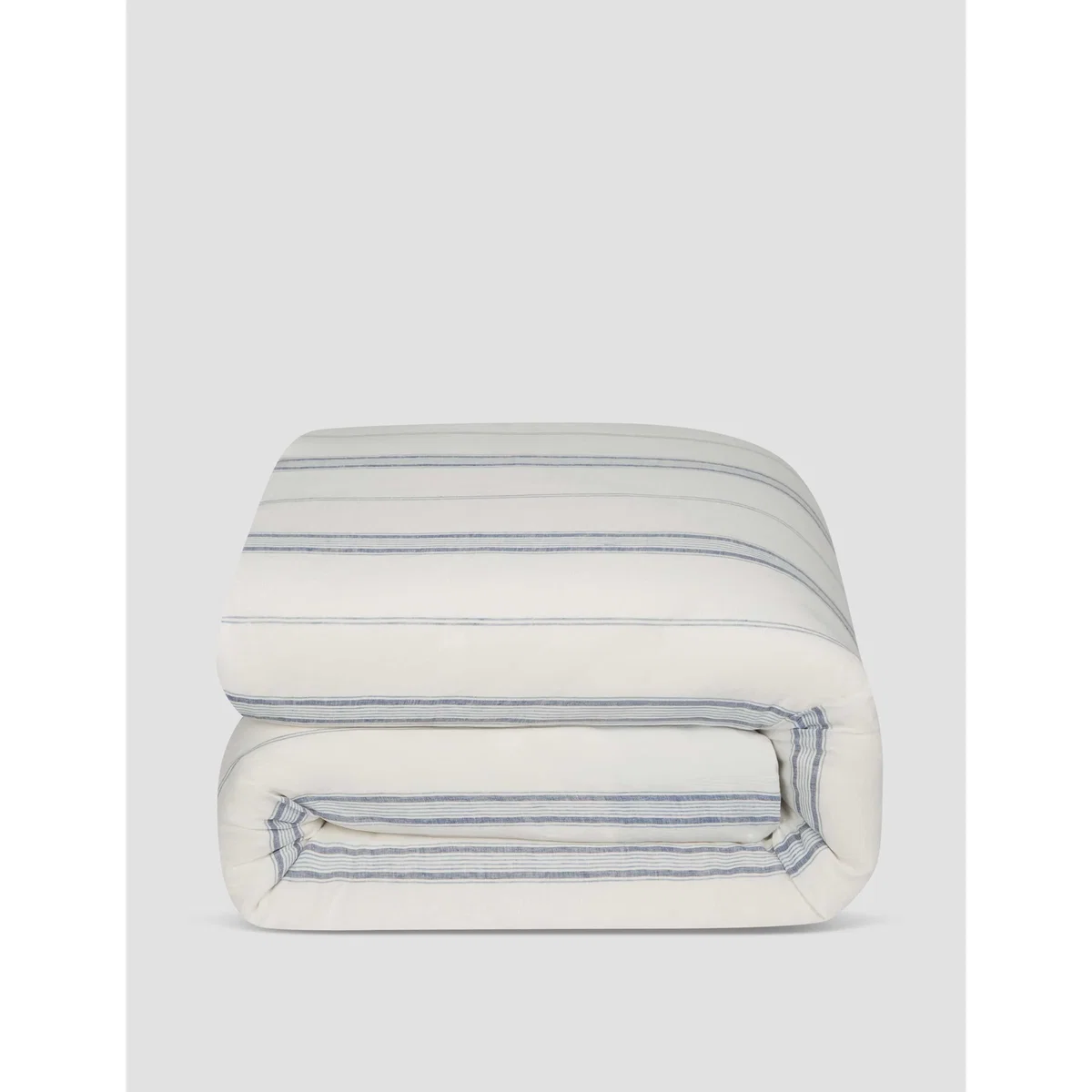 Piglet In Bed Pure Linen Farmhouse Stripe Duvet Cover Blue Mix – image 3