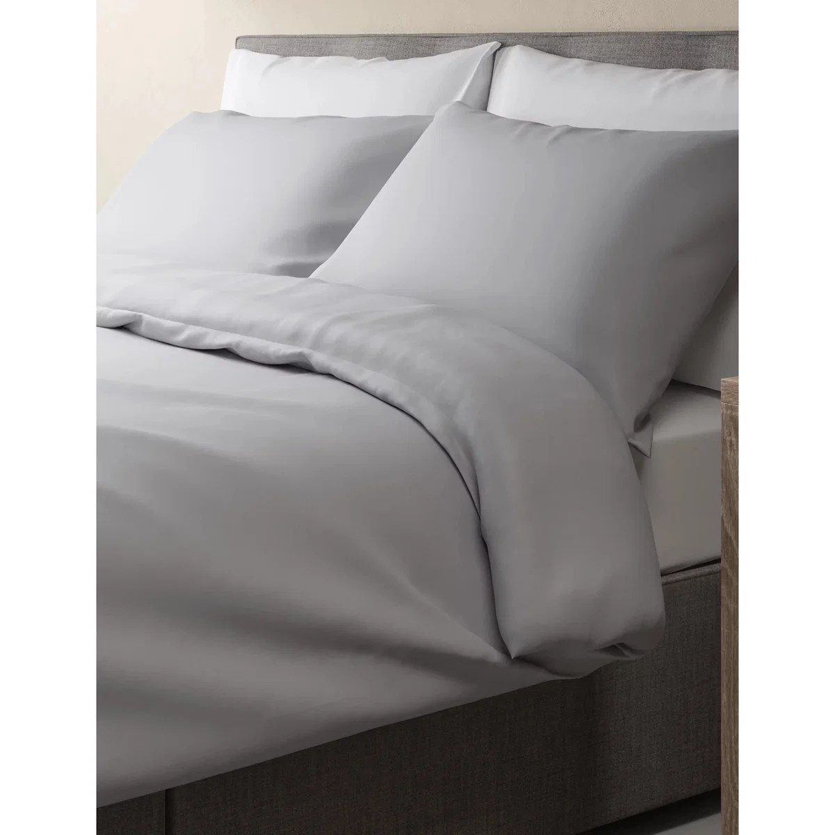 M&S Egyptian Cotton Sateen 400 Thread Count Duvet Cover - SGL - Soft Pink, Soft Pink,Petrol,Dusted Mauve,Pearl Grey,Ash Grey,Light Cream – image 3