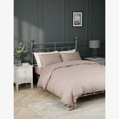 M&S Egyptian Cotton Sateen 400 Thread Count Duvet Cover - SGL - Soft Pink, Soft Pink,Petrol,Dusted Mauve,Pearl Grey,Ash Grey,Light Cream – image 1