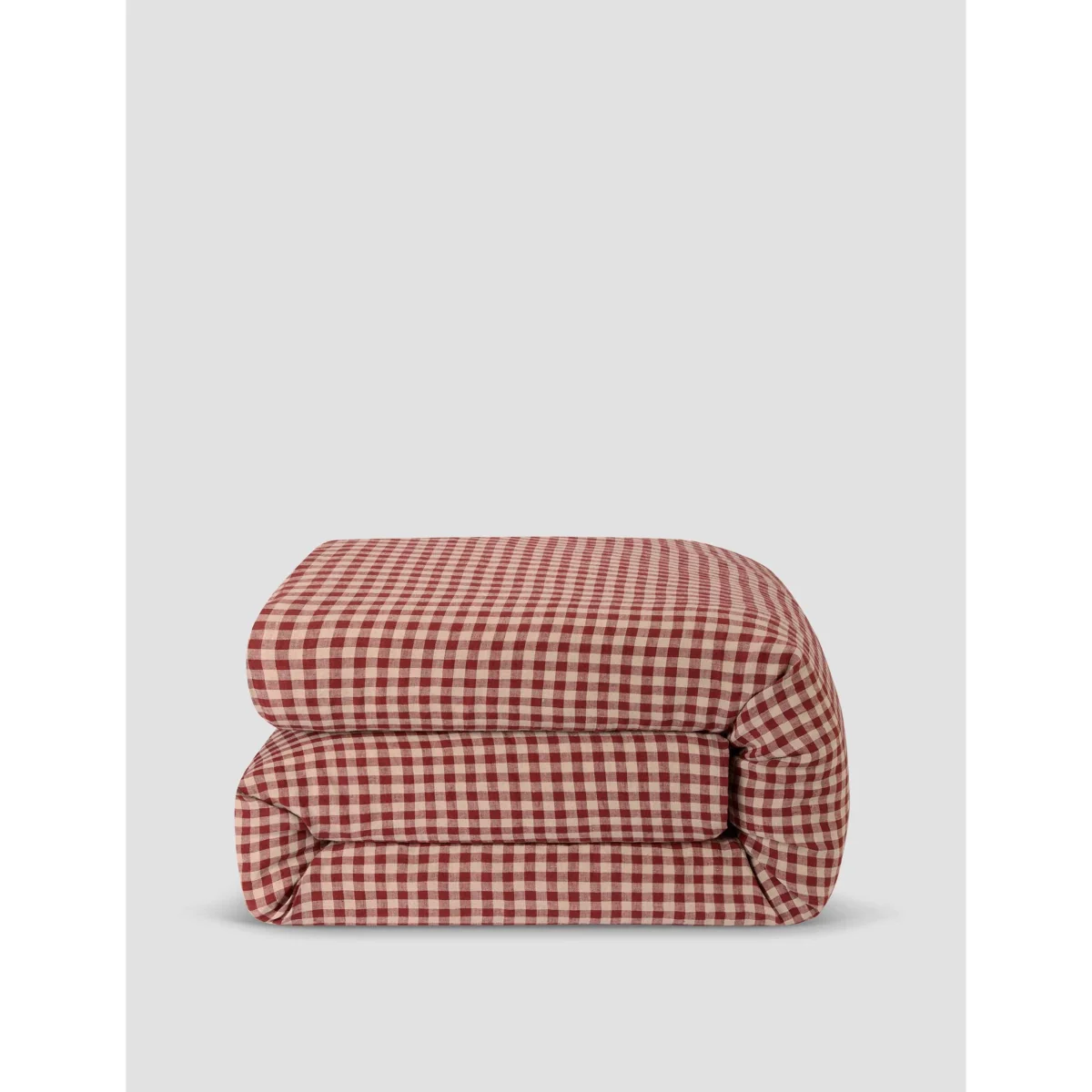 Piglet In Bed Pure Linen Gingham Duvet Cover Green Mix – image 4
