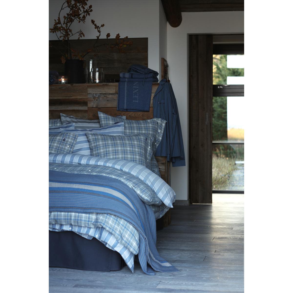 Lexington Checked Cotton Flannel duvet cover 150x210 cm Grey-blue – image 2