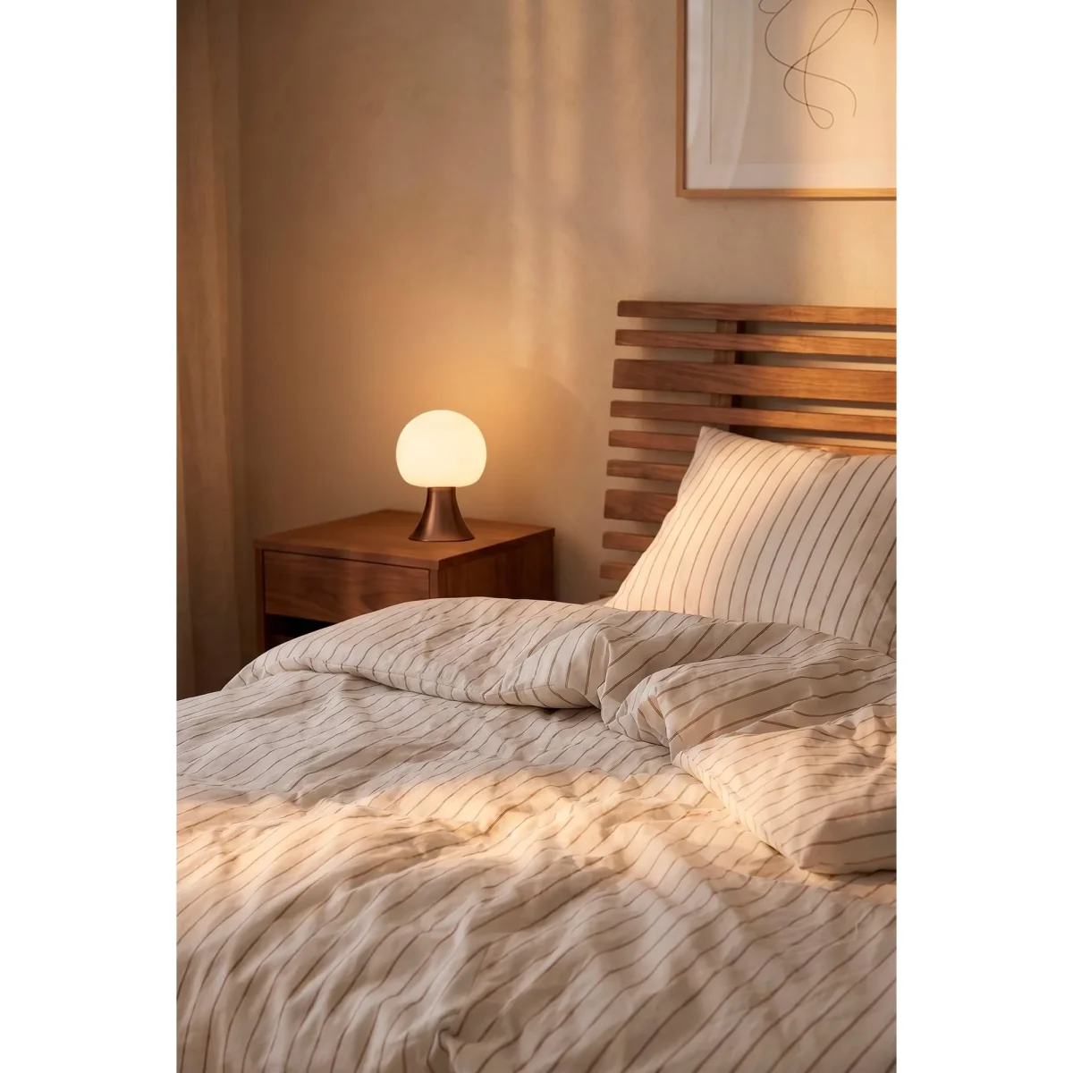 Juna Soft duvet cover set 220x220/2x50x60 cm Offwhite-caramel – image 5