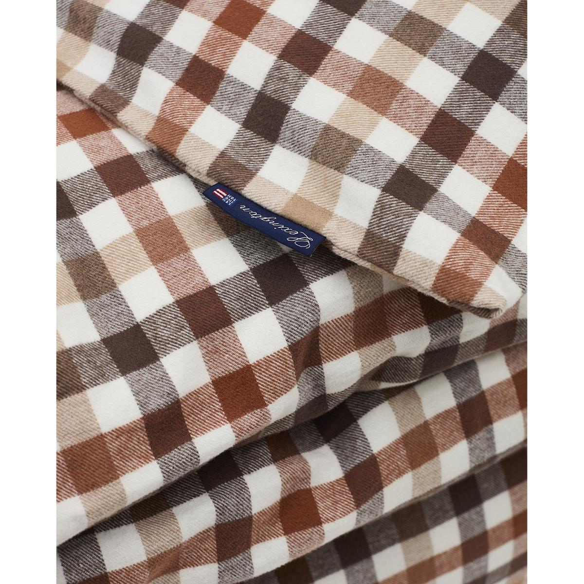 Lexington Checked Cotton Flannel duvet cover 150x210 cm Rust brown-white – image 2