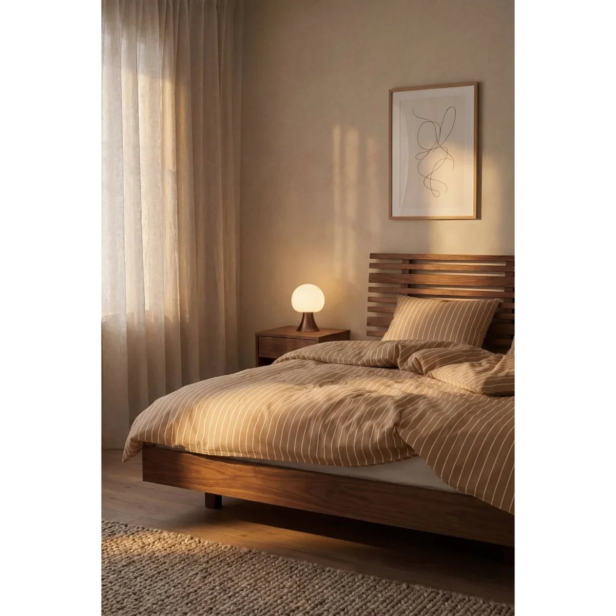 Juna Soft duvet cover set 220x220/2x50x60 cm Caramel-offwhite – image 3