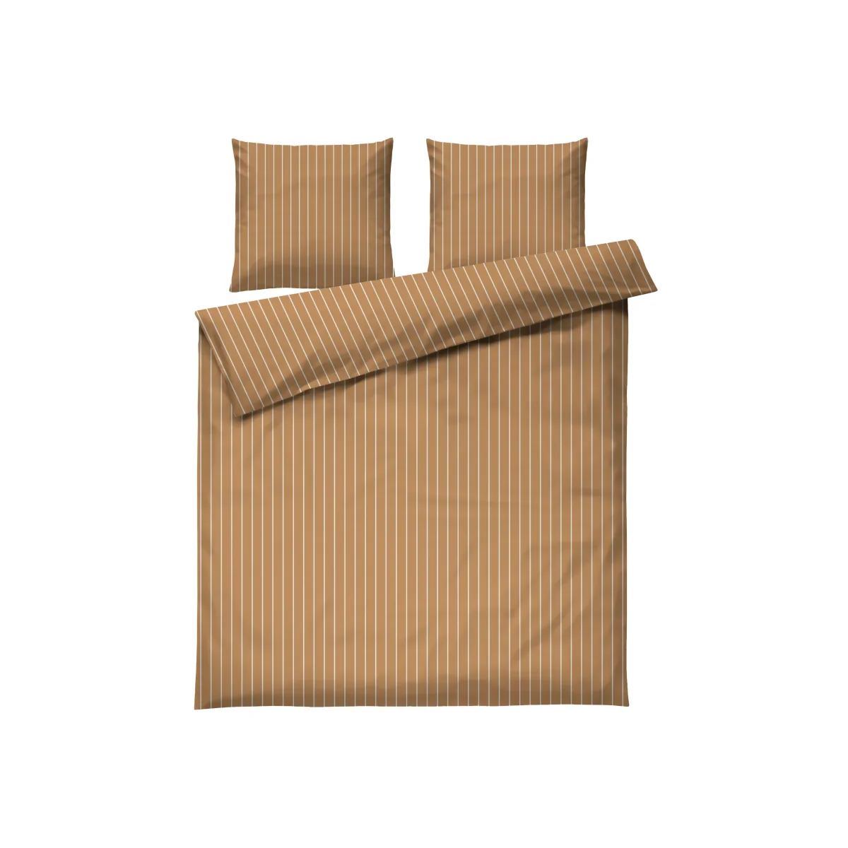 Juna Soft duvet cover set 220x220/2x50x60 cm Caramel-offwhite – image 1