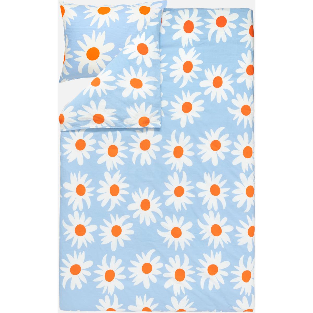 Marimekko Rakastaa ei rakasta duvet cover 150x210 cm Orange-Off-white-light blue – image 2