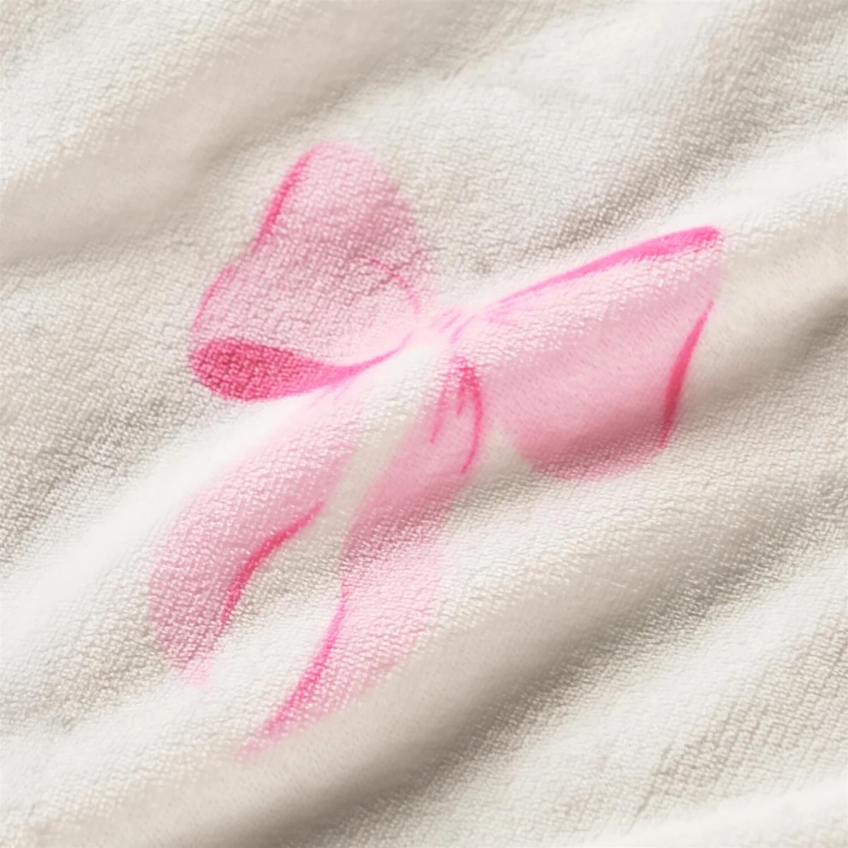 OHS Bow Print Fleece Duvet Cover Set - Pink/White / 32cm – image 1