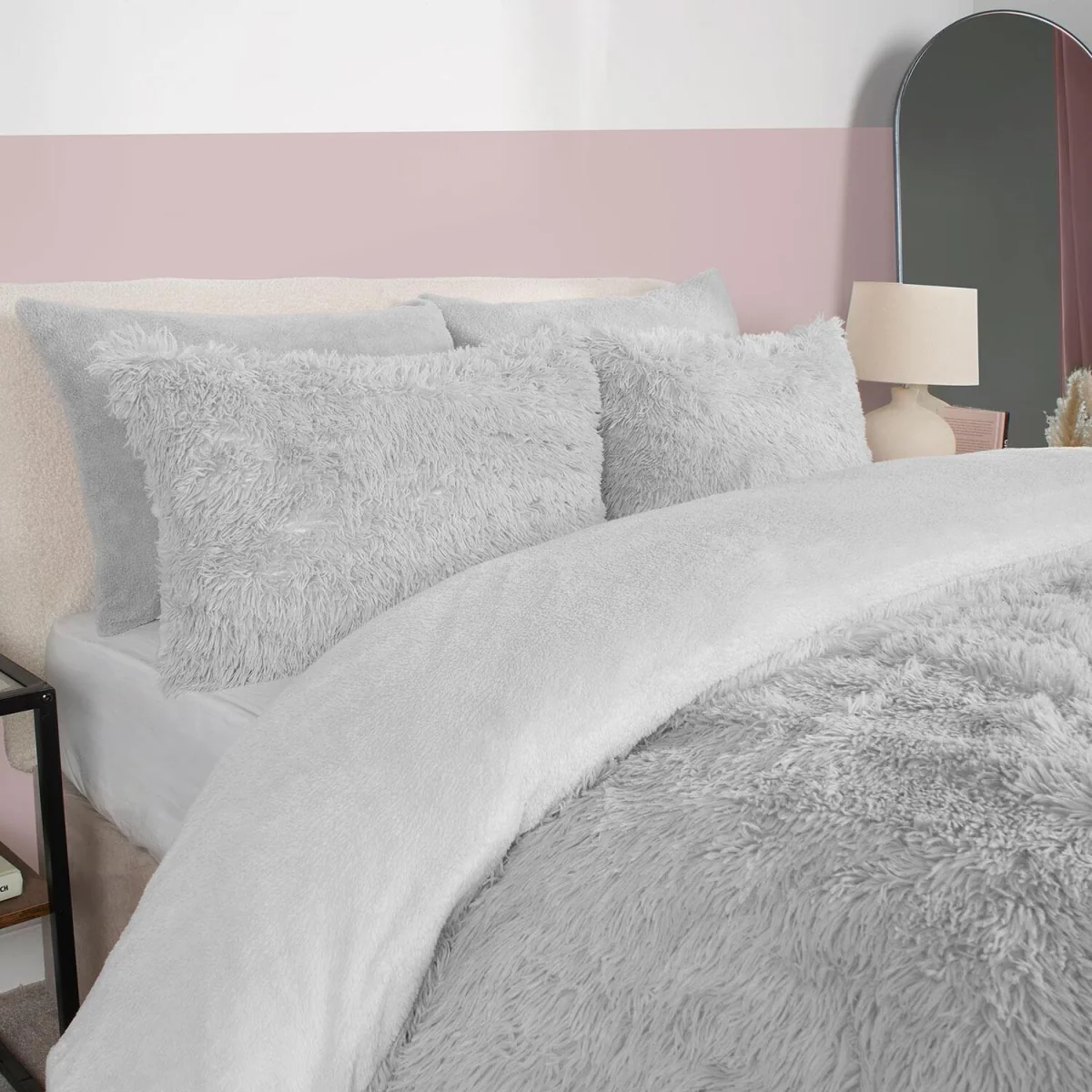 OHS Fluffy Fleece Duvet Cover Set - Silver / 2kg – image 3