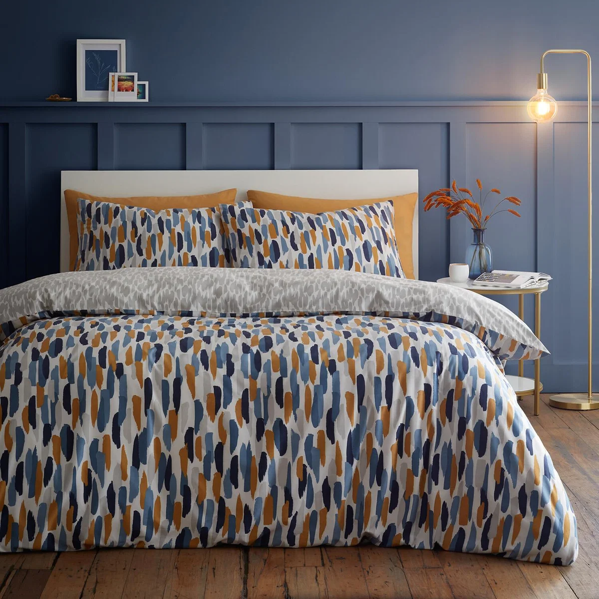 Ellison Duvet Cover and Pillowcase Set - Blue / Single