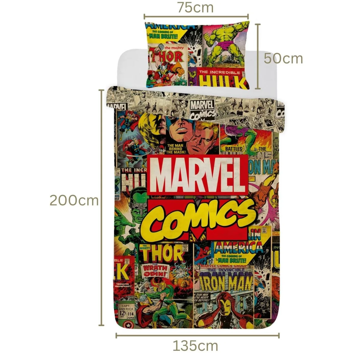 Avengers Comics Duvet Cover Set - Multi / 135cm – image 11