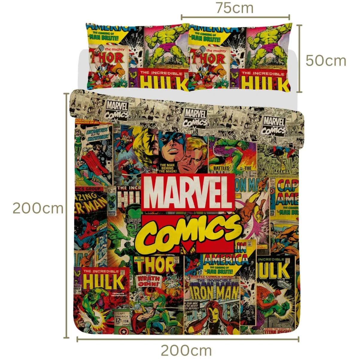 Avengers Comics Duvet Cover Set - Multi / 135cm – image 7