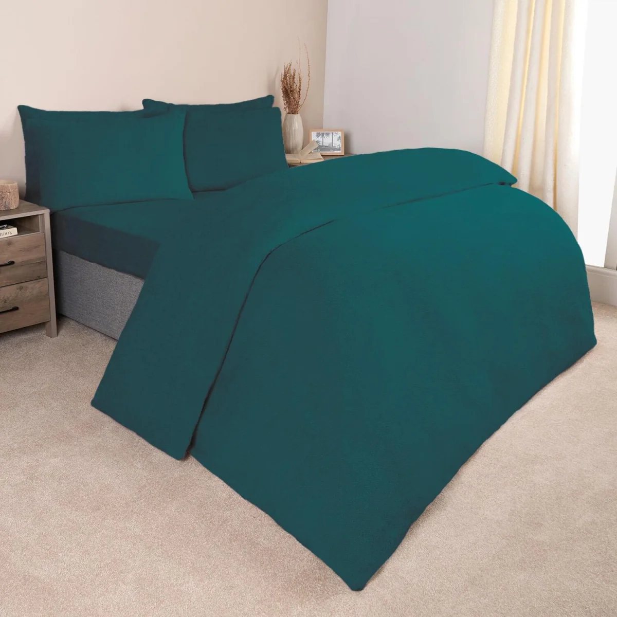 OHS Teddy Fleece Duvet Cover Set - Teal / 33cm / 2.22kg – image 3
