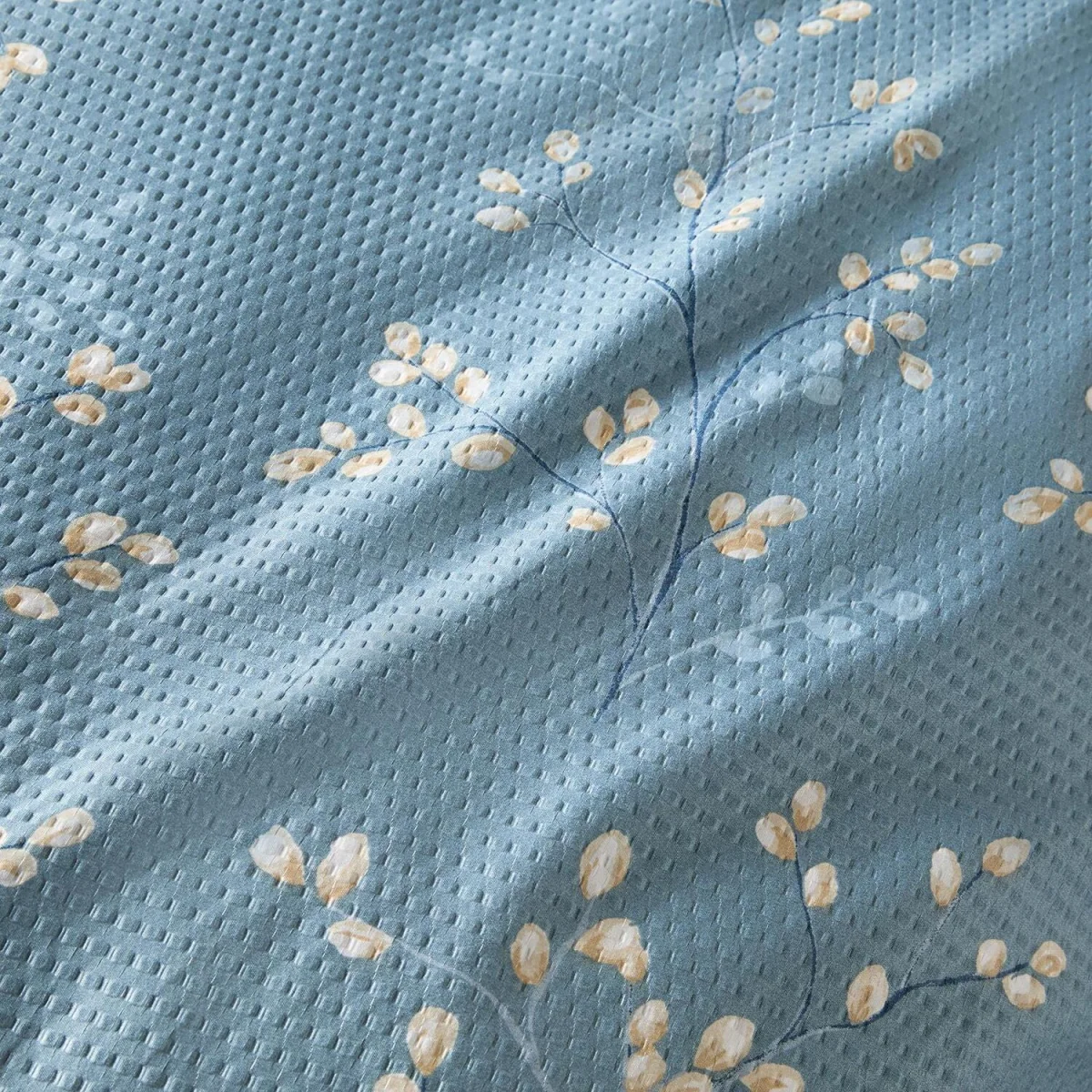 OHS Willow Waffle Duvet Cover Set - Blue - King – image 3