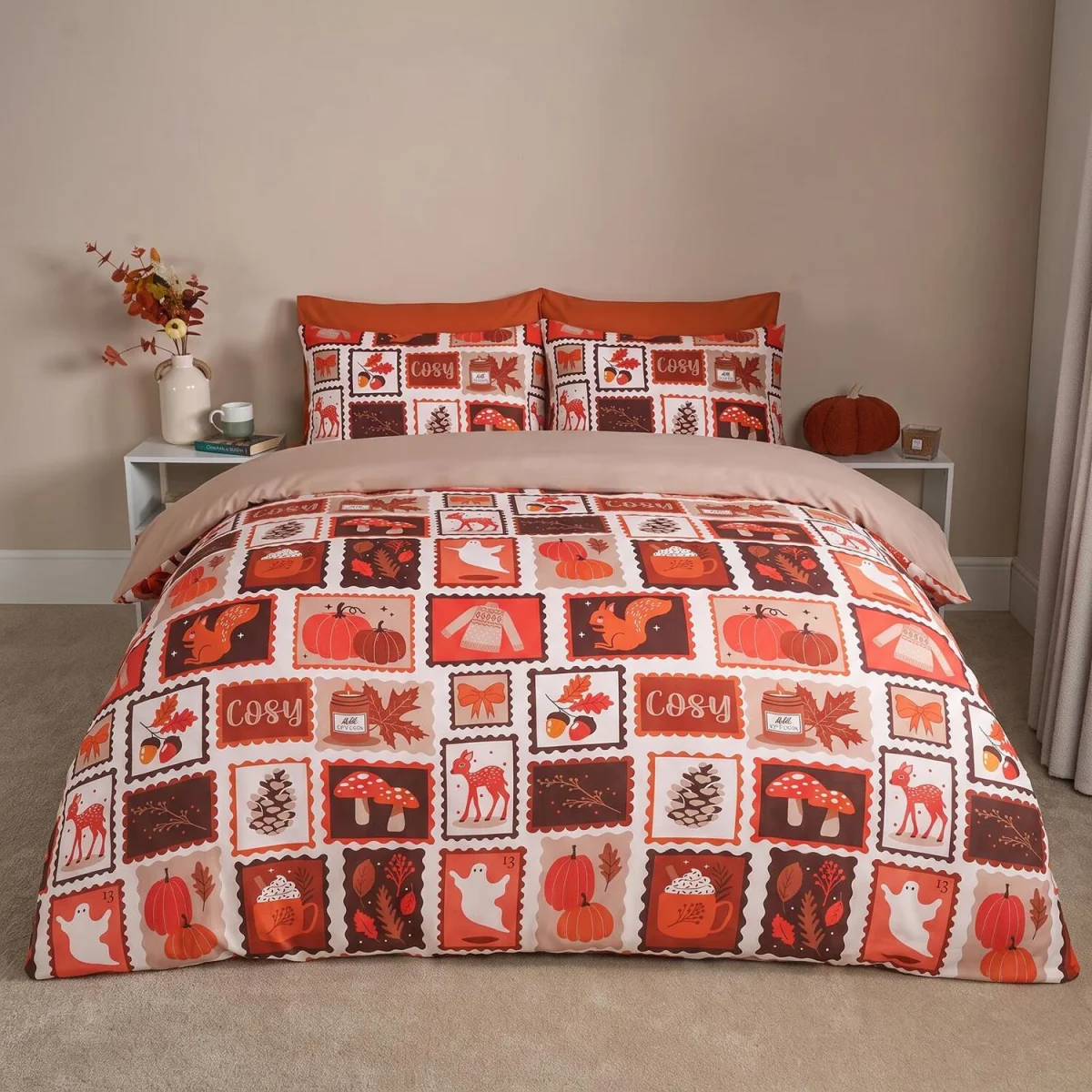 OHS Autumnal Postcard Duvet Cover Set - Multi / Double – image 2
