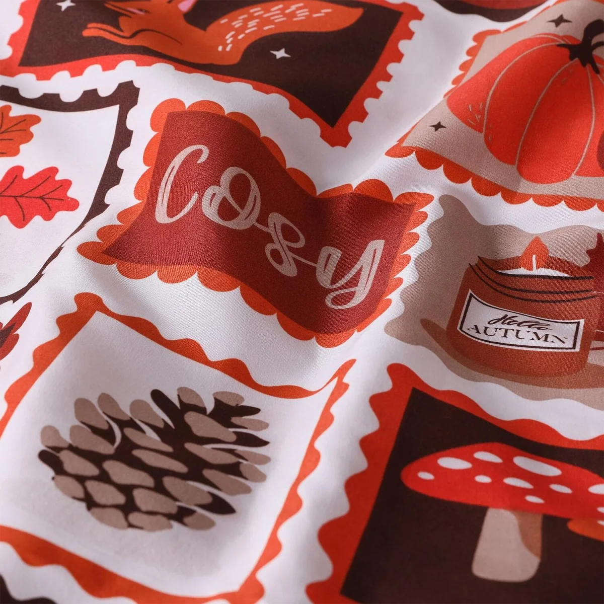 OHS Autumnal Postcard Duvet Cover Set - Multi / Double – image 3