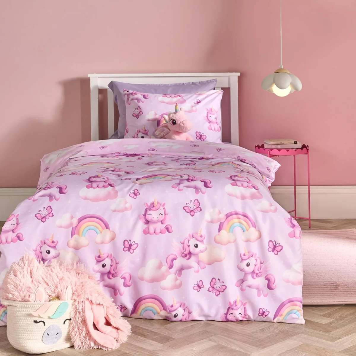 OHS Unicorn Fun Print Duvet Cover Set - Lilac / 0.6kg – image 2