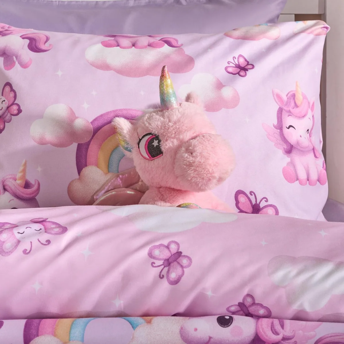 OHS Unicorn Fun Print Duvet Cover Set - Lilac / 0.6kg – image 3