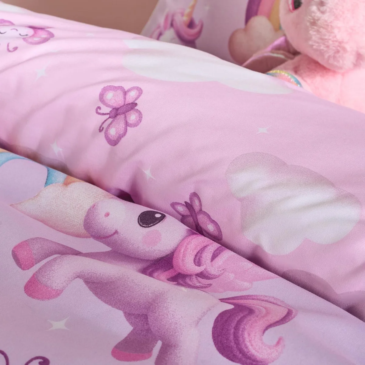 OHS Unicorn Fun Print Duvet Cover Set - Lilac / 0.6kg – image 4