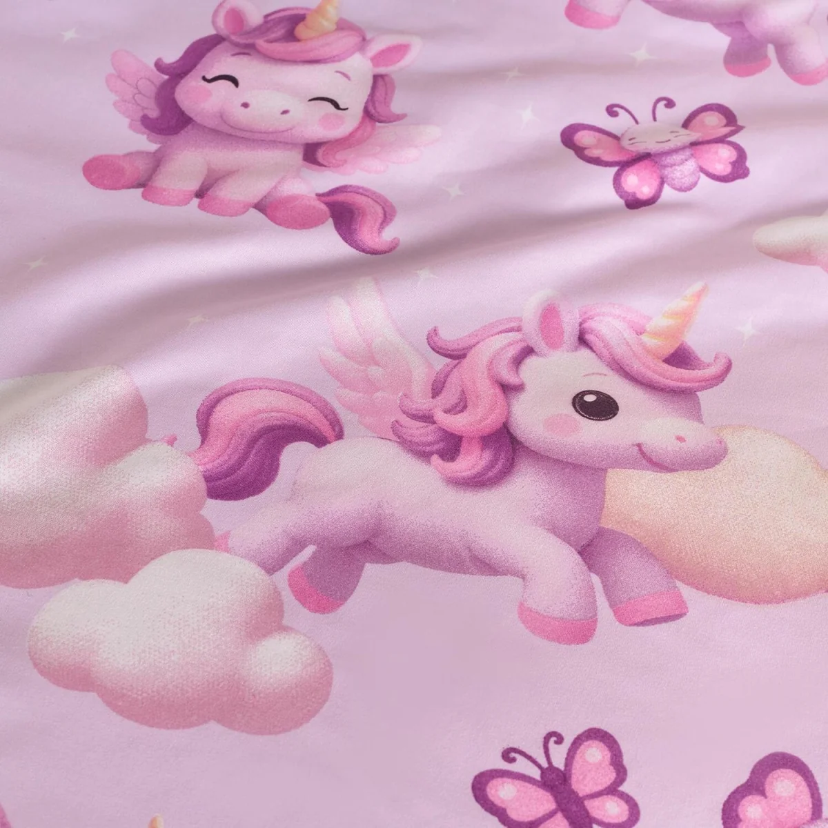 OHS Unicorn Fun Print Duvet Cover Set - Lilac / 0.6kg – image 5