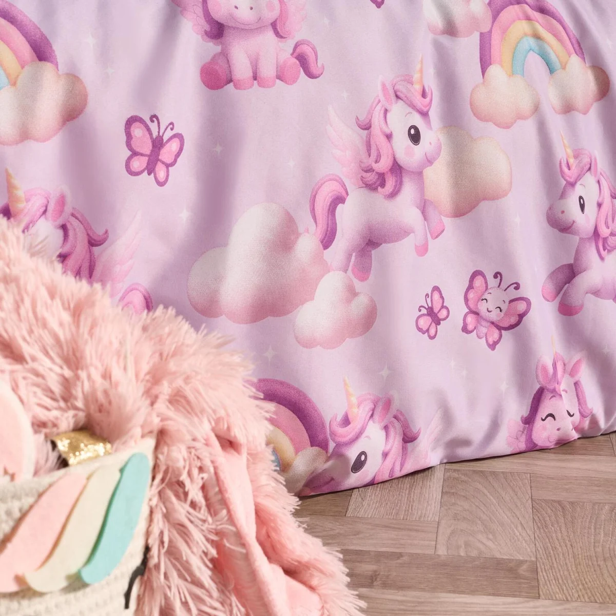 OHS Unicorn Fun Print Duvet Cover Set - Lilac / 0.6kg – image 1