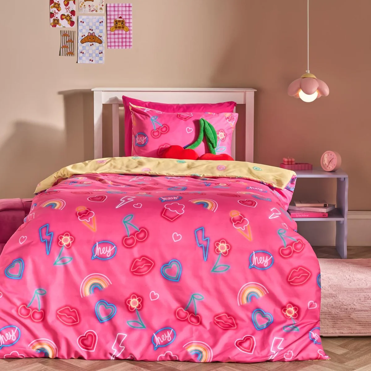OHS Neon Lights Duvet Cover Set - Magenta / 0.8kg – image 2