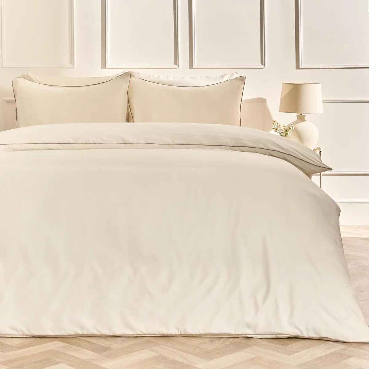 OHS Piped Edge Duvet Cover Set - Ivory/Natural / 0.82kg – image 2