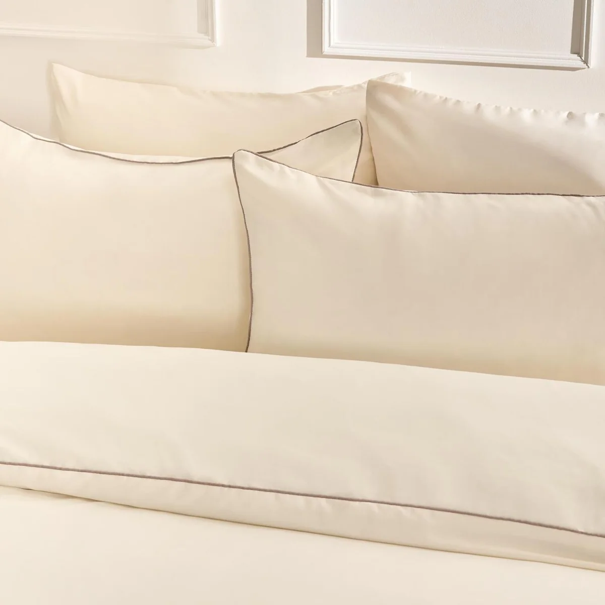 OHS Piped Edge Duvet Cover Set - Ivory/Natural / 0.82kg – image 3