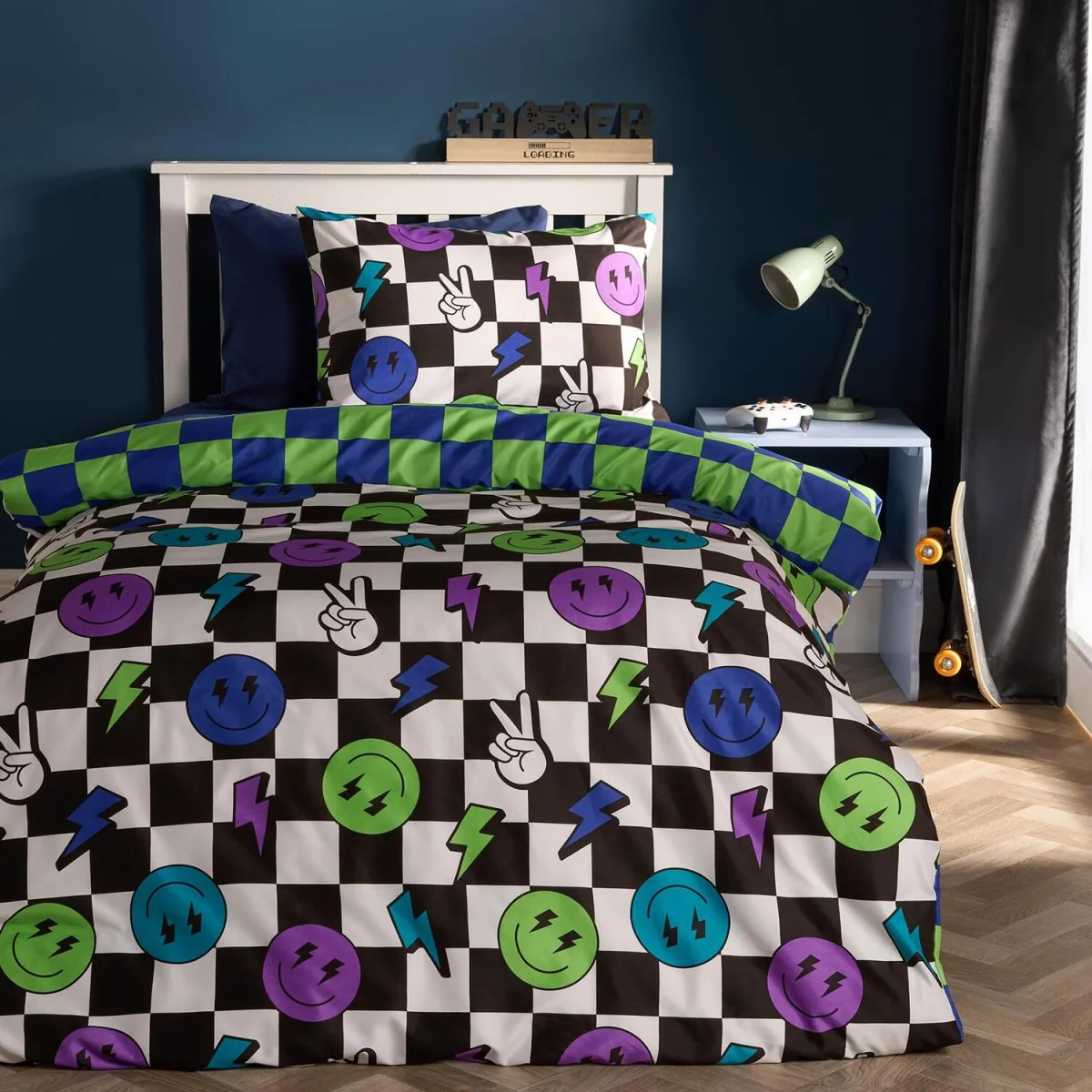 OHS Checkerboard Duvet Cover Set - Monochrome / 0.8kg – image 2