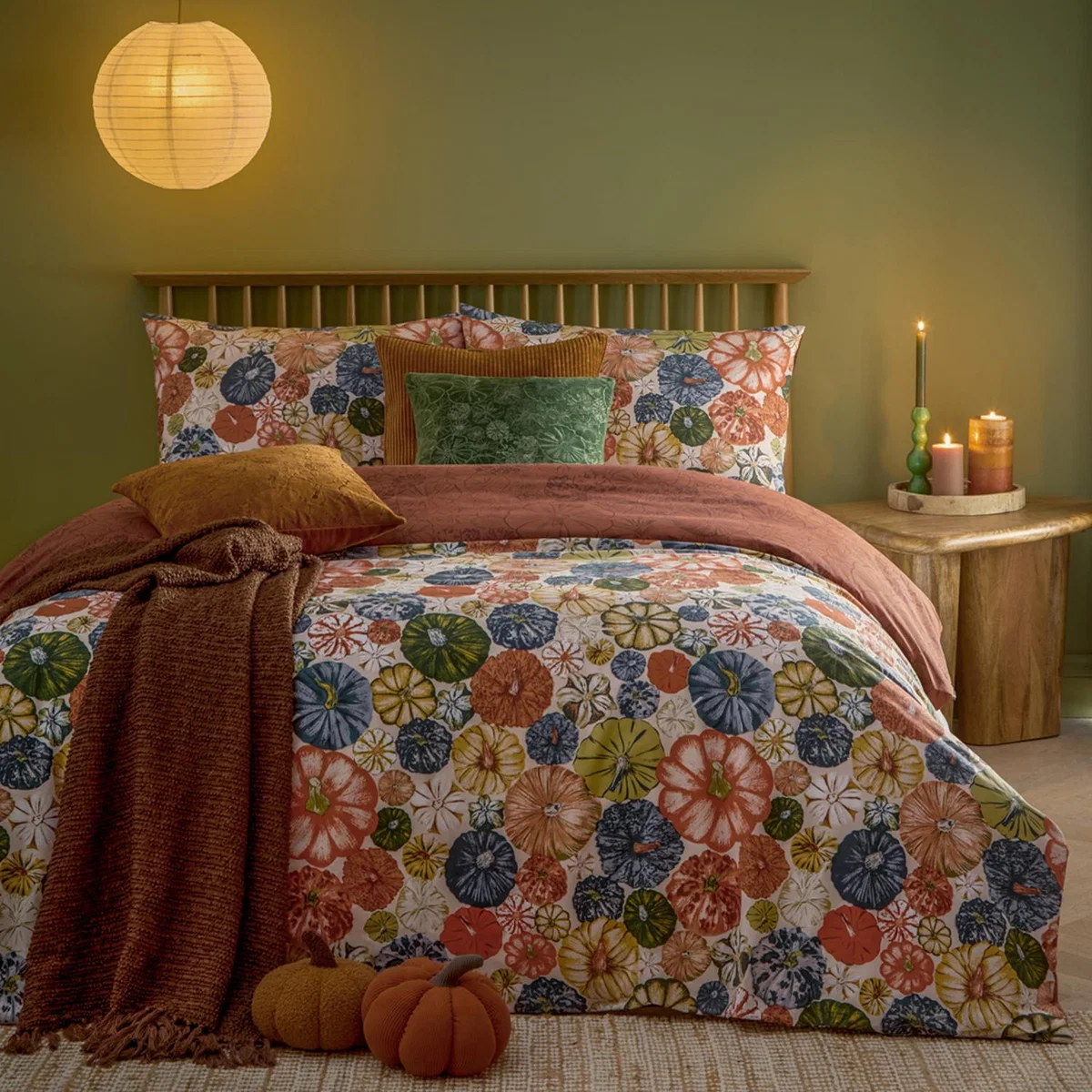 Pumpkin Duvet Cover Set - Pecan / Single