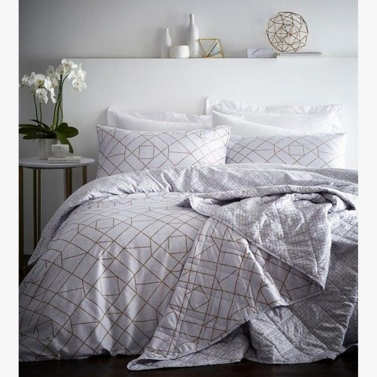 Gatsby Geometric 200TC Duvet Cover Set - Cream