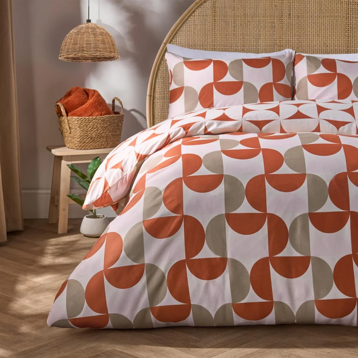 OHS Moroccan Abstract Duvet Cover Set - Rust/ Natural / 0.99kg – image 2