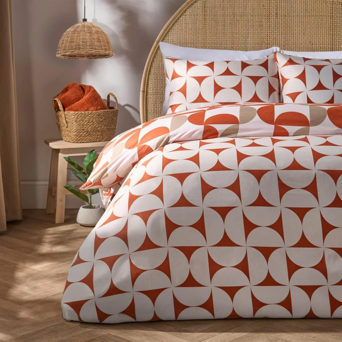 OHS Moroccan Abstract Duvet Cover Set - Rust/ Natural / 0.99kg – image 3