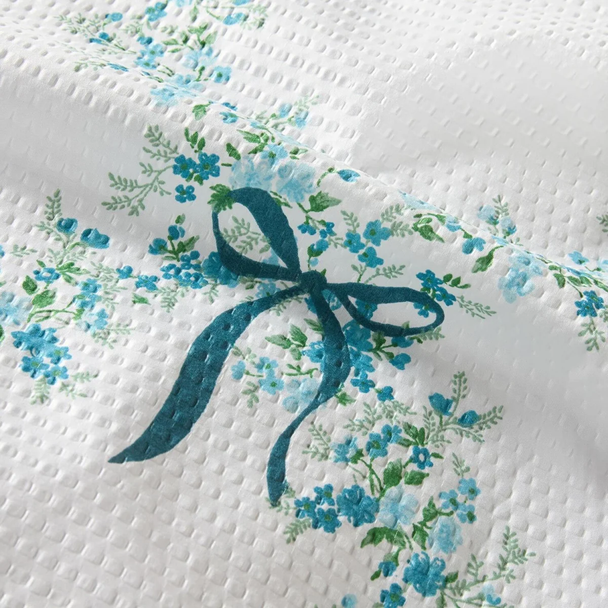 OHS Floral Lattice Waffle Duvet Cover Set - Ivory - Double – image 3