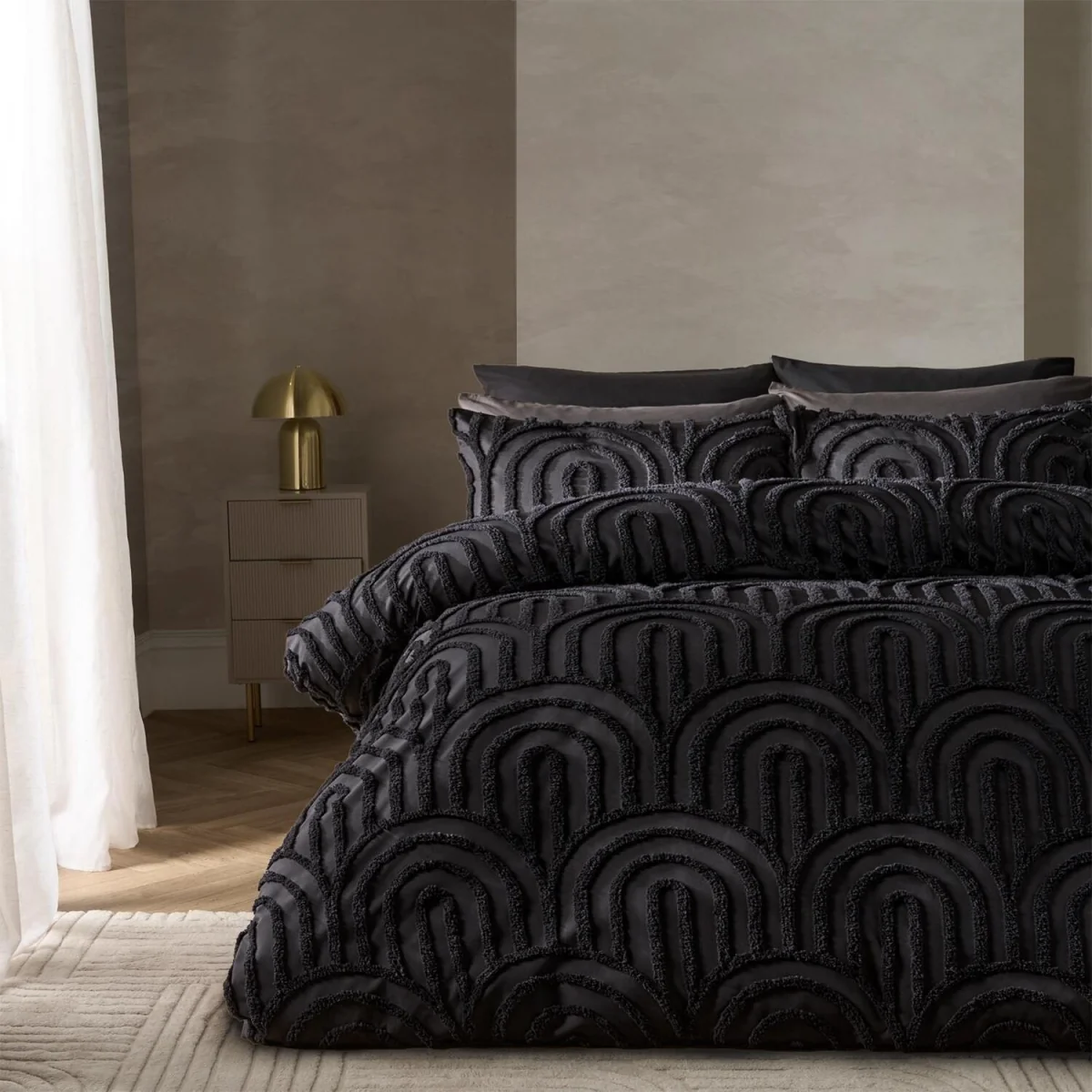 OHS Tufted Arches Duvet Cover Set - Black / 0.83kg – image 2