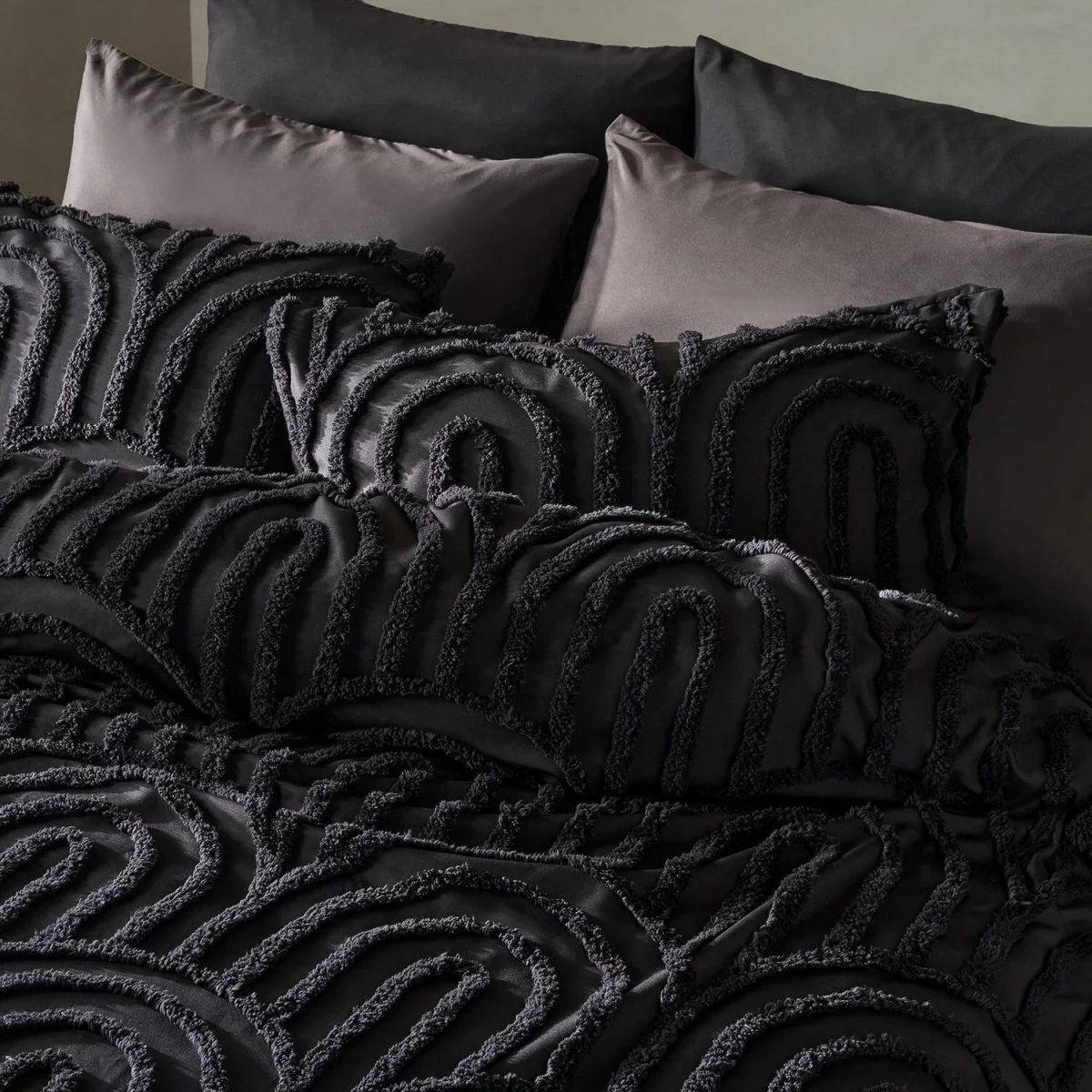 OHS Tufted Arches Duvet Cover Set - Black / 0.83kg – image 4
